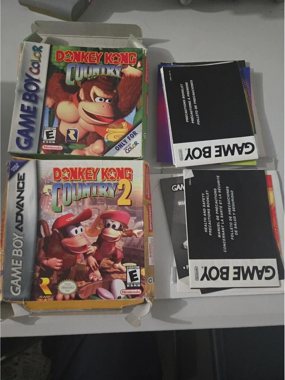 Vintage Nintendo Game Boy Donkey Kong Country 1 & 2 Boxes with Manuals *No Games